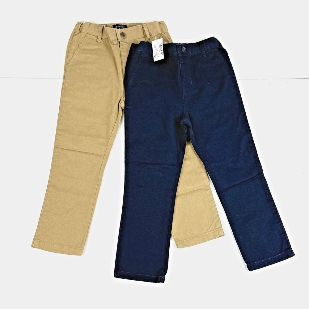 New Children Place School Uniform Pant Boy 4T Navy Blue Khaki Flax Chino Cotton